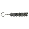 Porte-clé PEUGEOT en PVC souple, inspiré du monogramme de coffre des Peugeot classiques.