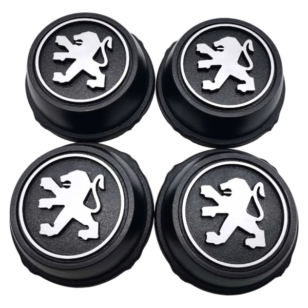 Lot de 4 centres de roue Peugeot 205 Rallye / 106 Rallye diamètre 80 mm.