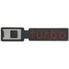 Monogramme D-Turbo Peugeot 205 – Reproduction ABS Robuste Noir Rouge Gris.