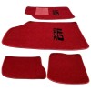 Jeu de 4 Tapis de sol rouge pour Peugeot 309 GTI avec talonnette, neufs.