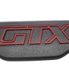 Badge central pour volant phase 2 GTX. Peugeot 205, Fond gris. Produit neuf.