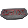 Logo de volant. Plastique ABS. Fixation picots. Peugeot 205 GTX.