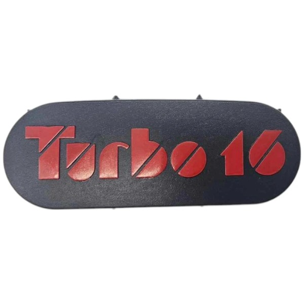 Emblème centre de volant Turbo 16 pour Peugeot 205 T16, noir ou gris au choix.