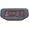 Insigne de centre de volant. Noir ou gris. Fixation picots. CTI rouge.