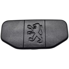 Monogramme central de volant Peugeot 205 Phase 2. Fond noir ou gris. Lion creusé.