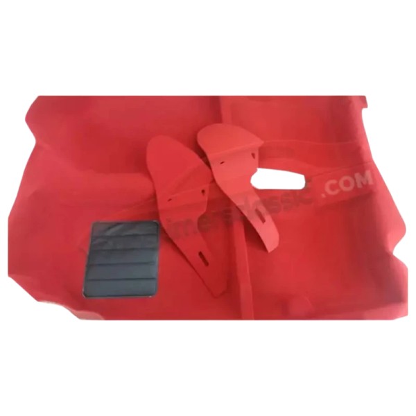 Moquette rouge moulée pour sol intérieur de Peugeot 205 GTI Phase 1 & 2, et 205 Rallye.