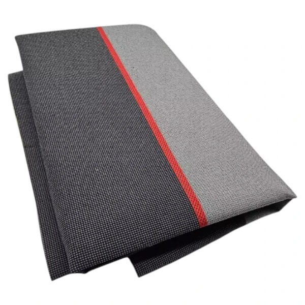 Tissu Ramier gris foncé et gris clair à Bande Rouge – Peugeot 205 GTI / CTI – Refabrication.