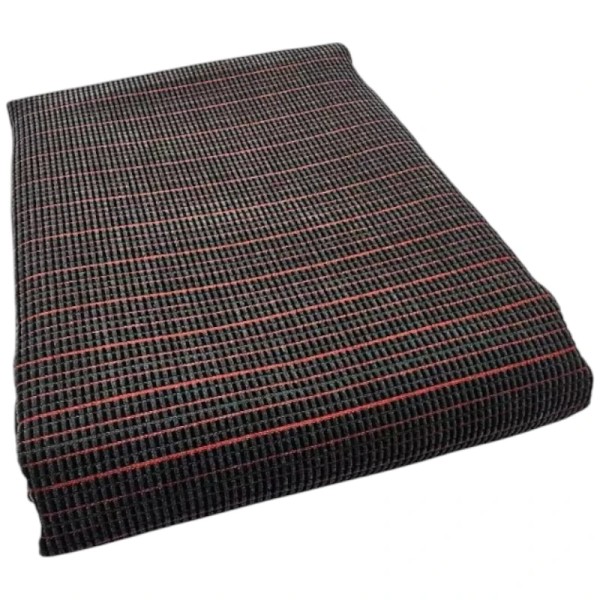 Tissu BIARRITZ Noir à Rayures Rouges et Grises – Sièges Peugeot 205 GTI / CTI.