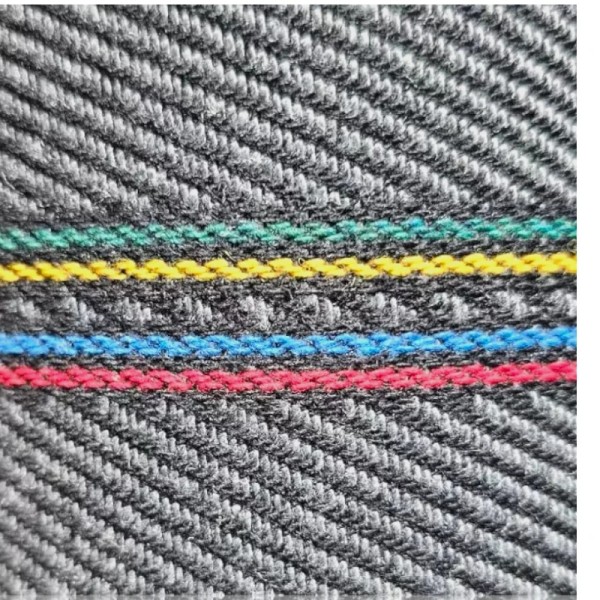 Tissu multicolore neuf pour Peugeot 309 XS – reproduction fidèle à bandes rouges, jaunes, bleues, vertes.