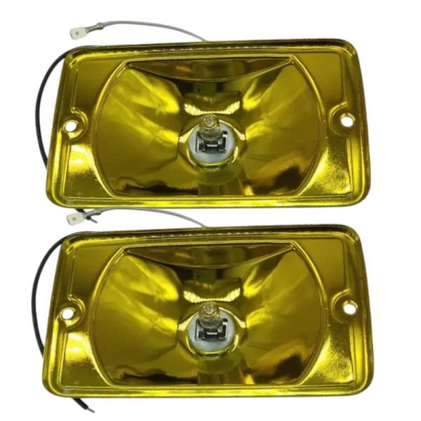 Kit de 2 cuvelages fond jaune Peugeot 205 avec support H3, ampoule, visserie  et faisceau fournis.
