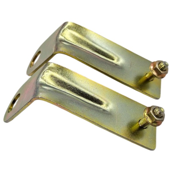 Paire de Supports Métalliques Jaune/Or – Fixation Longue Portée Peugeot 205 (DENJI & SIEM).