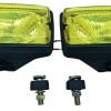 Cerclages métalliques noirs montés sur les longues portées jaunes Peugeot 205. Vendu complet et neuf.