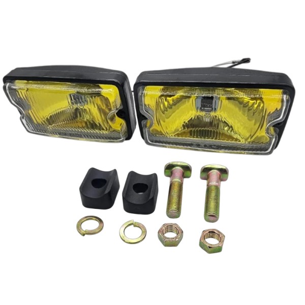 Longues portées DENJI fond jaune vitre blanche, la paire pour Peugeot 205 GTI CTI RALLYE XS TD Roland Garros.