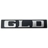 Lot de 3 monogrammes logos de coffre neufs Peugeot 309 GLD, noirs et gris.