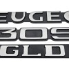 Set 3 badges Peugeot 309 GLD – reproduction fidèle – vue complète.