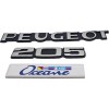 Emblèmes Peugeot 205 OCEANE en ABS – Noir, gris et bleu, refabrication fidèle.