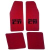 Lot de 4 Tapis de sol Peugeot 205 CTI – Velours et bordures rouges, broderie noire, ajustement parfait.
