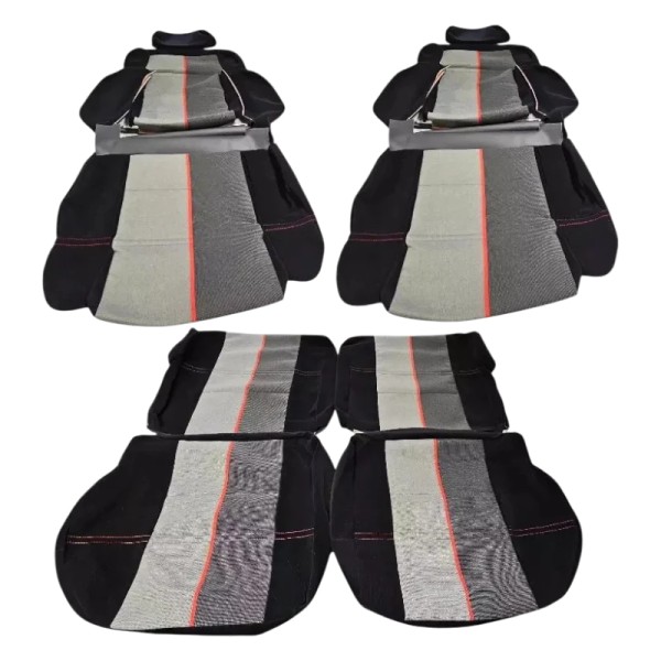 Garnitures de sièges Peugeot 205 CTI – Tissu Ramier & côtelé noir, qualité premium.